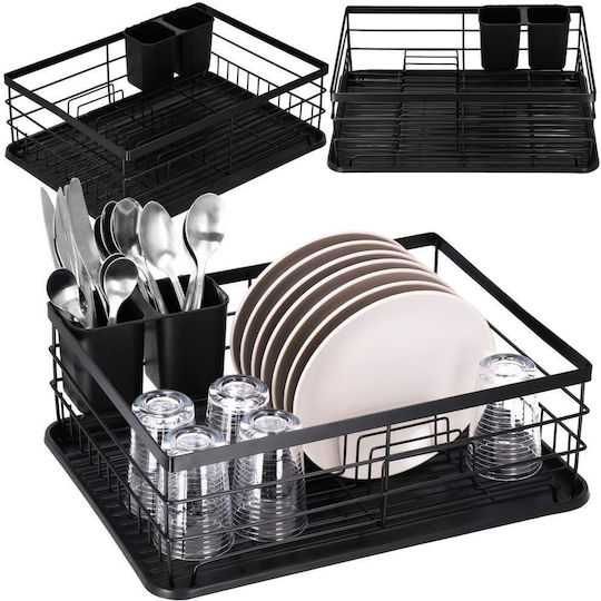 Inox Geschirrabtropfer Schwarz 42x32x15cm