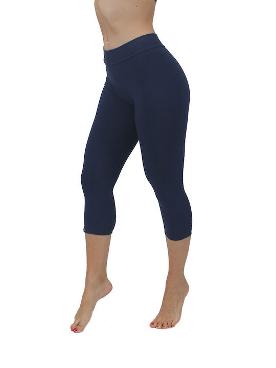 H&S Women's Capri Training Legging Push Up Blue