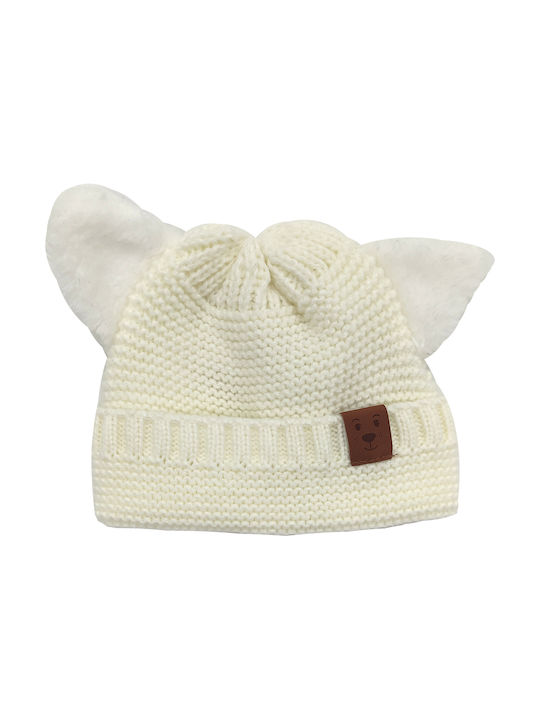 Gift-Me Kids Beanie Knitted White for Newborn