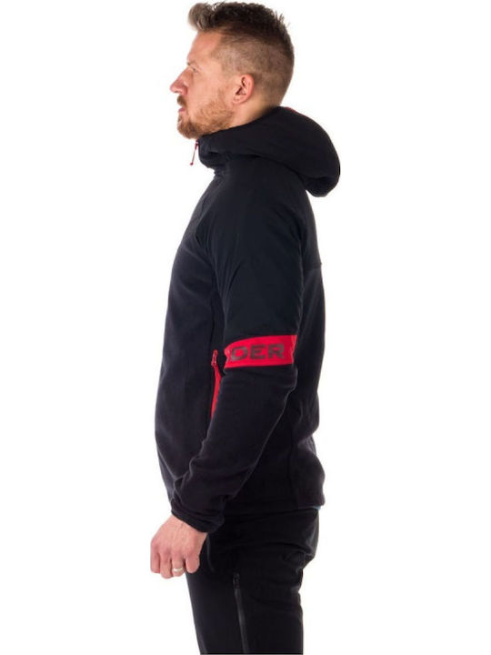 Men's Fleece Cardigan with Hood Black