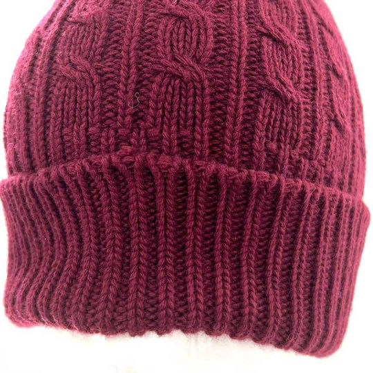 Beanie Unisex Beanie Knitted in Red color