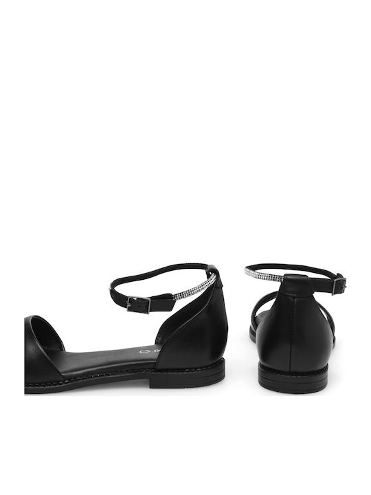 Flache Sandalen für Damen in Schwarz Farbe