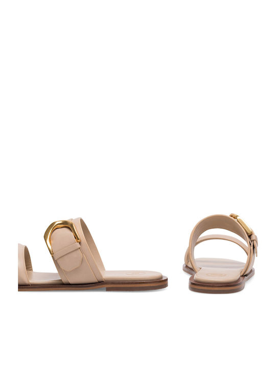 Flache Sandalen für Damen in Beige Farbe