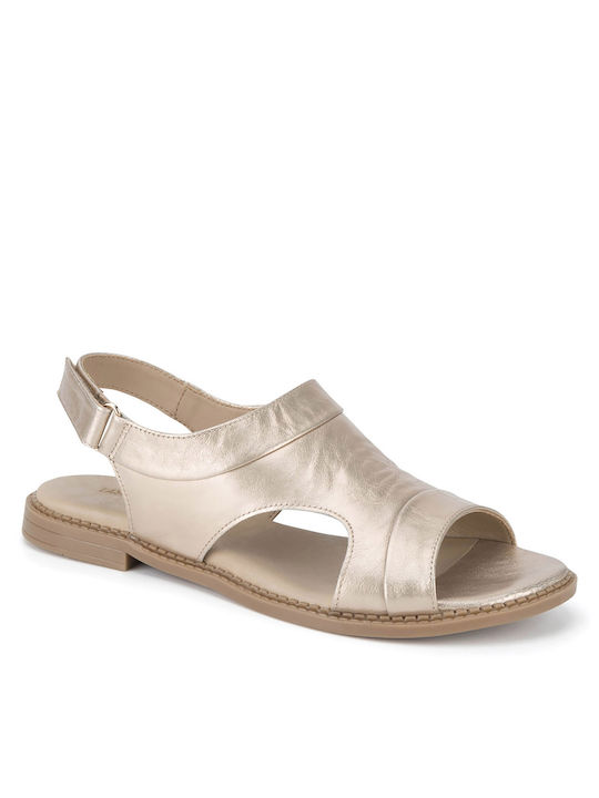 Flache Sandalen für Damen in Gold Farbe