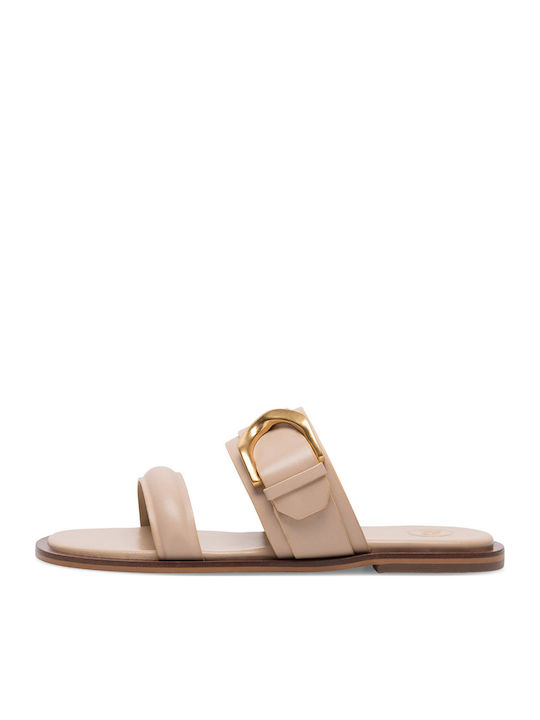 Flache Sandalen für Damen in Beige Farbe
