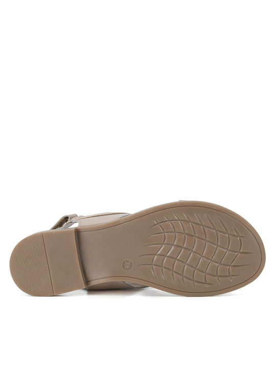 Flache Sandalen für Damen in Gold Farbe
