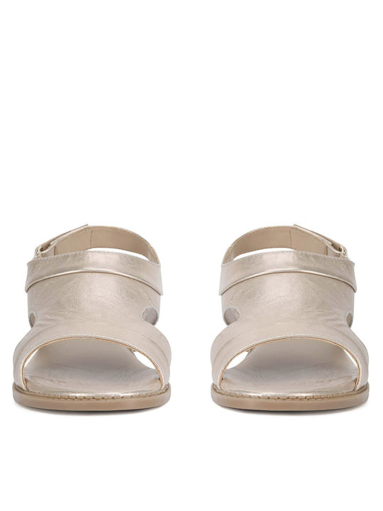 Flache Sandalen für Damen in Gold Farbe