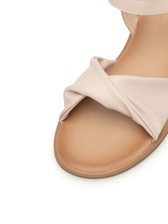 Flache Sandalen für Damen in Beige Farbe