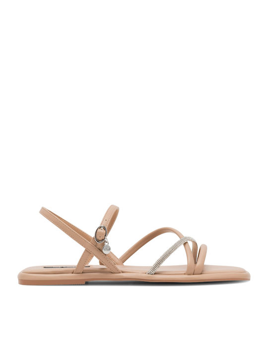 Women's Flat Sandals in Beige Color