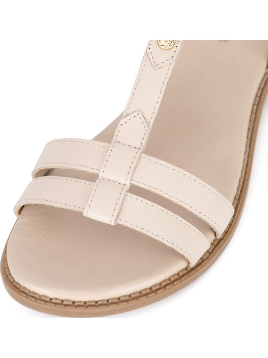 Flache Sandalen für Damen in Beige Farbe