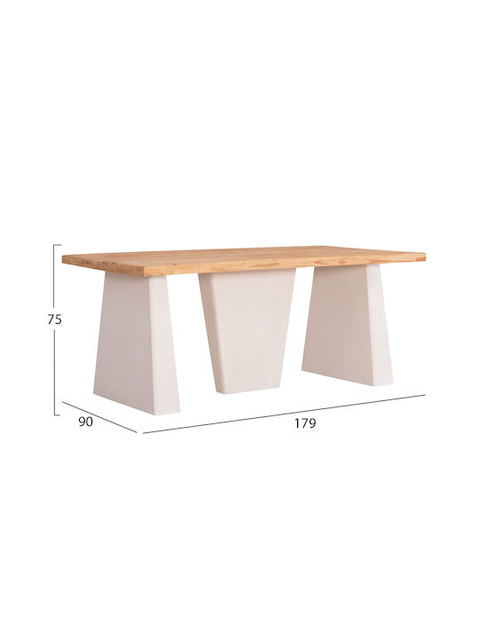 Masă Sala de mese Lemnoasă Off-white 179x90x75buc