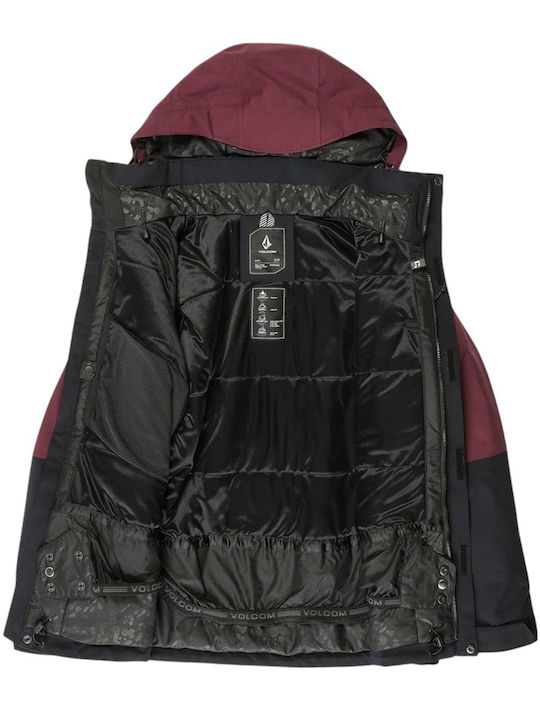 Volcom Shelter 3d Stretch H0452513-BUR Γυναικείο Μπουφάν για Σκι & Snowboard Μπορντό