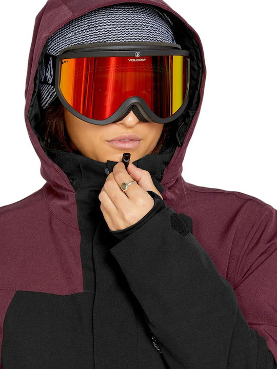 Volcom Shelter 3d Stretch H0452513-BUR Γυναικείο Μπουφάν για Σκι & Snowboard Μπορντό