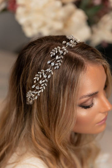 Νυφική Τιάρα Ζιργκόν Σχήμα Οβάλ Ασημί Irene Bridal Headpiece Ba016 Hair Duty Hrd-ba016