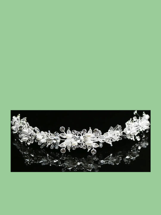 Bridal Tiara Rhinestone Pearls Silver Kira Kira Crystal Headpiece Ba80 Hair Duty Hrd-ba80