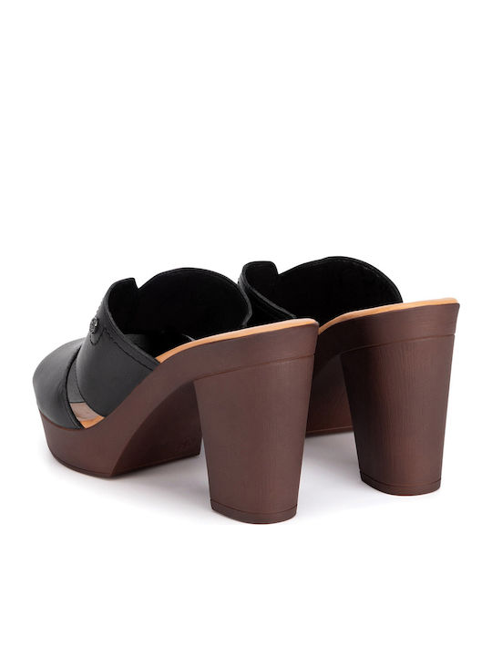 Mules mit Chunky Absatz in Schwarz Farbe