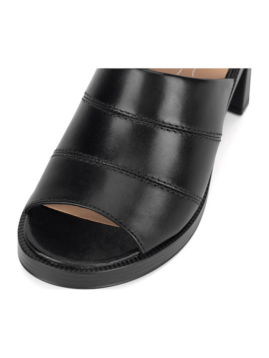Mules mit Chunky Absatz in Schwarz Farbe