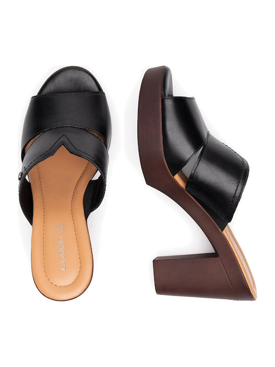 Mules mit Chunky Absatz in Schwarz Farbe