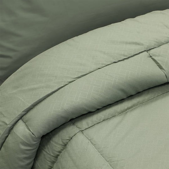 Lino Home Πάπλωμα Υπέρδιπλο με Γέμιση Microfiber 220x240εκ. Colcha Μέντα 120 GSM