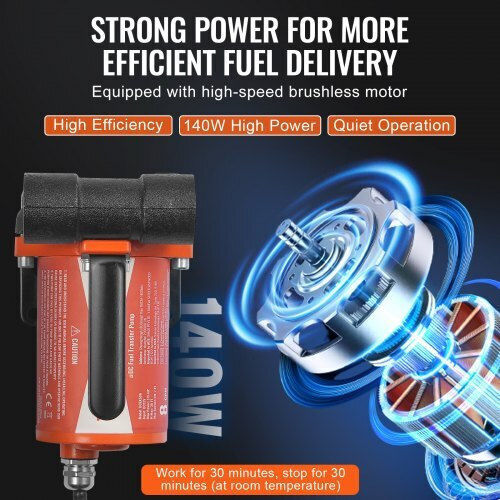 Vevor Fuel Transfer Pump 12v 8 Gpm 1/5 Hp Automatic Diesel Nozzle Fbbmg8gpm16h7quusv9