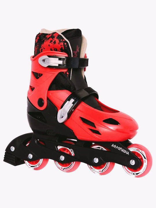 Athlopaidia Kids Adjustable Inline Rollers Red