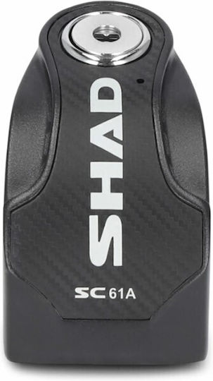 Shad Motorcycle Disc Brake Lock with Alarm & 6mm Pin in Black