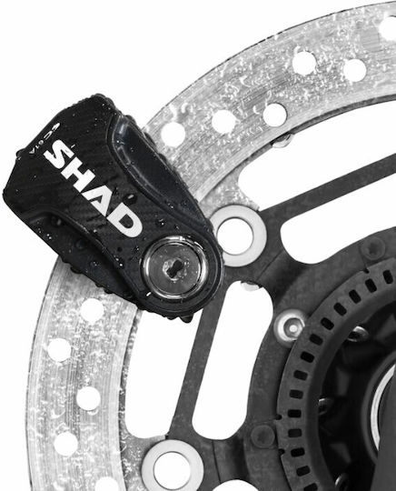 Shad Motorcycle Disc Brake Lock with Alarm & 6mm Pin in Black