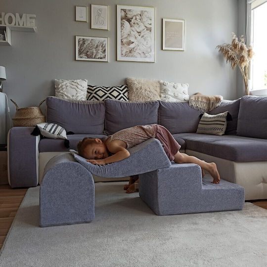 Meow Baby Spielset aus Stoff 90x90x30cm. Gray