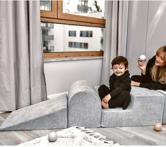 Meow Baby Spielset aus Stoff 90x90x30cm. Gray