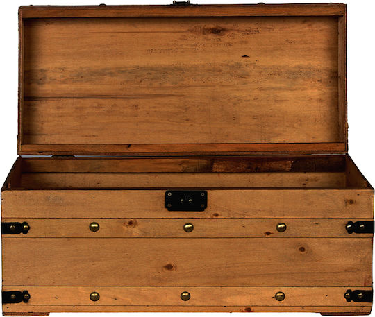 Keskor Διακοσμητικό Μπαούλο Ξύλινο Καφέ 58x28x28εκ.
