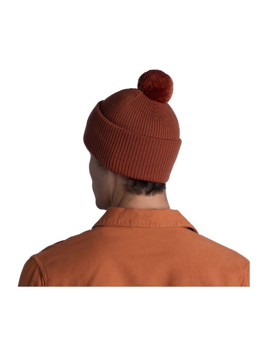 Tim Pom Pom Beanie Ανδρικός Σκούφος Πλεκτός σε Πορτοκαλί χρώμα