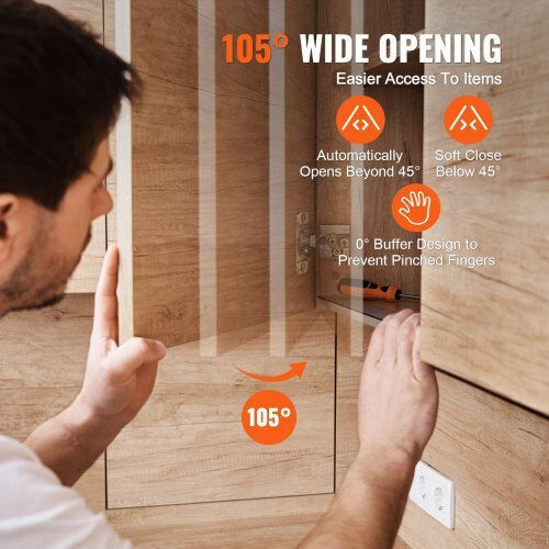 Vevor Μεντεσέδες Ντουλαπιών 60τμχ Μερικής Επικάλυψης Soft Close Πλαισιωμένο Τύπο Mscjjl60jkjsh154jv0