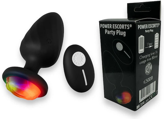 Power Escorts Party Plug Remote Plug Black Usb Rechargeable 10 Functions