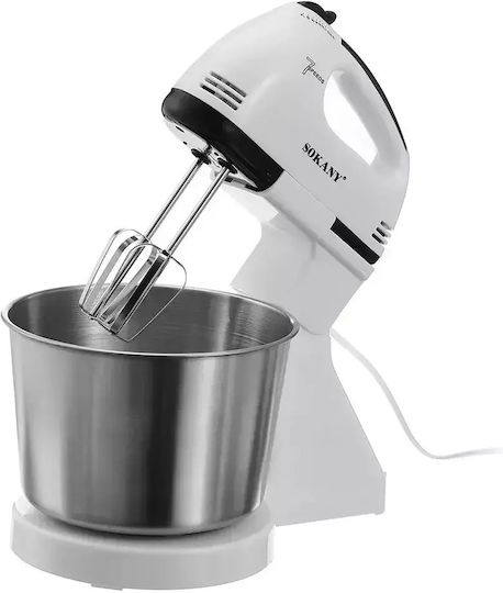 Sokany Mixer mit Edelstahlbehälter 2Es Weiß 250W
