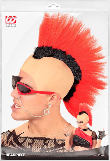 Mohawk Punk Carnival Wig Mohawk Red