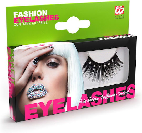 Eyelashes Stras Karneval Wimpern Schwarze 2Stück