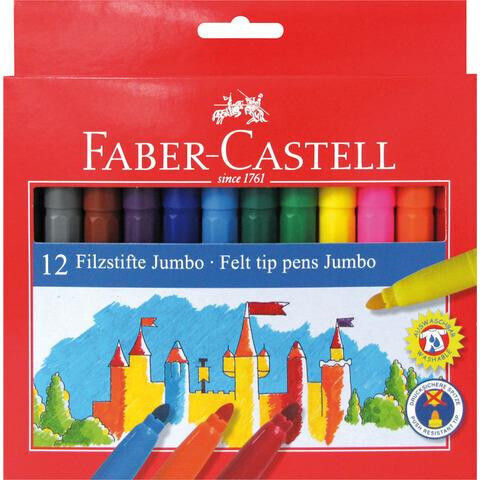 Faber-Castell Jumbo Маркери за рисуване 5мм Дебели Комплект 12бр