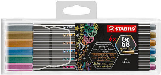 Stabilo Pen 68 Zeichenmarker 1.4mm Dünne Set 6Stück
