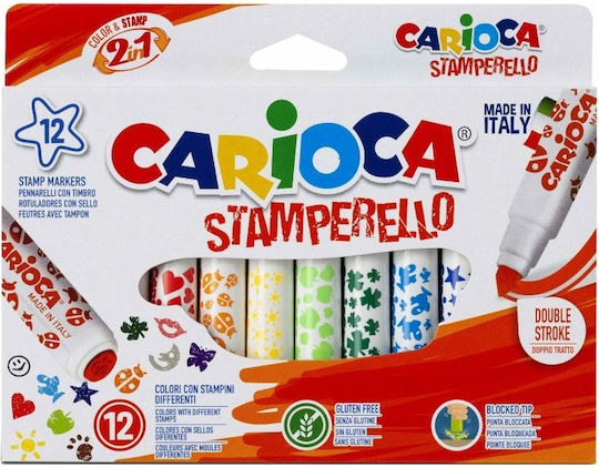 Carioca Stamperello Μαρκαδόροι Ζωγραφικής Χονδροί, Πλενόμενοι Σετ 12 χρώματα