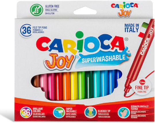 Carioca Washable Fine Markers Washable Drawing Markers Set 6pcs