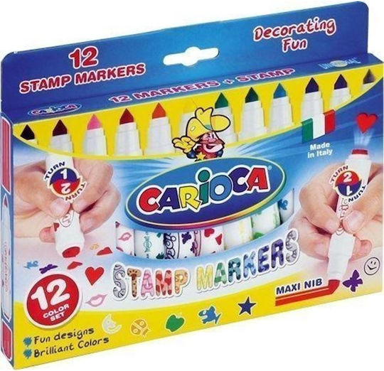Carioca Stamperello Μαρκαδόροι Ζωγραφικής Χονδροί, Πλενόμενοι Σετ 12 χρώματα
