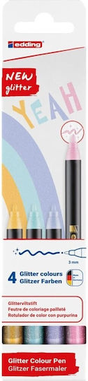 Edding Glitter Drawing Markers 1mm Set 4pcs