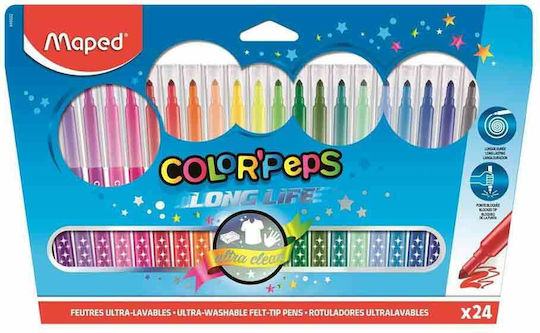 Maped Color'Peps Long Life Lavabili Markere de Desen Set 24buc