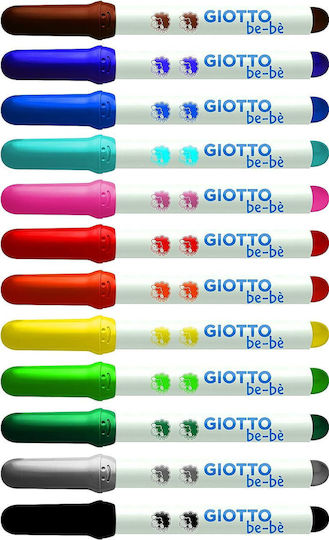 Giotto Be-be Μαρκαδόροι Ζωγραφικής 5mm Πλενόμενοι Σετ 12 χρώματα