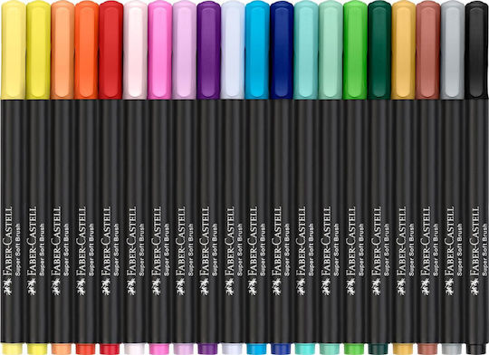 Faber-Castell Black Edition Brush Drawing Markers 1mm Thin Set 20pcs