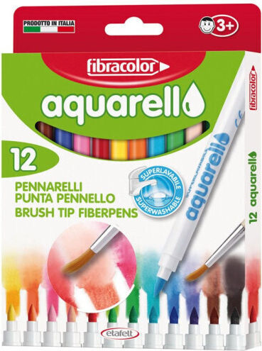 Fibracolor Aquarell Washable Drawing Markers Set 12pcs