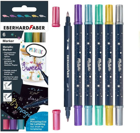 Eberhard Faber Metallic Marker Duo 6 Colors 0.8 1-10mm