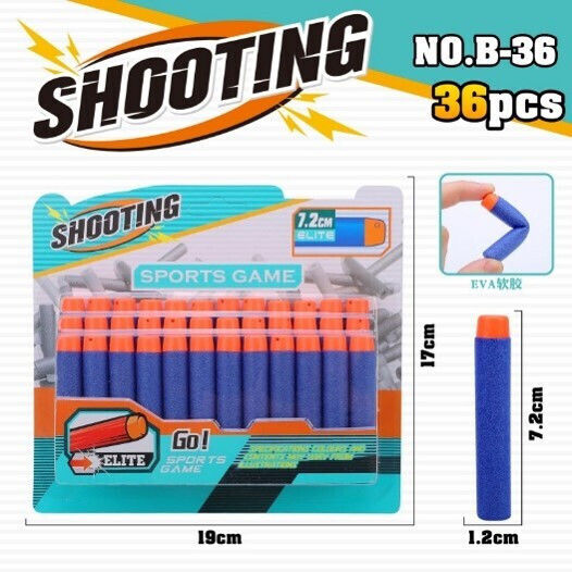 Soft Bullets Refill Pack 36pcs Whistling 7.2cm B-36 5+ Martin Toys Mrt-b-36