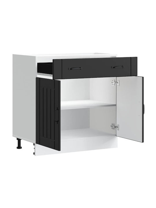 Lucca Ντουλάπι Νεροχύτη Μαύρο 80x46x81.5εκ.