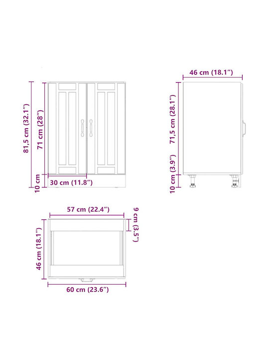 Lucca Dulap pentru Chiuvetă Sonoma Oak 60x46x81.5buc